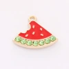 Alloy jewelry, kiwi and watermelon handmade diy zircon pendant necklace, high-end small chanel-style oil pendant for ladies Specification image